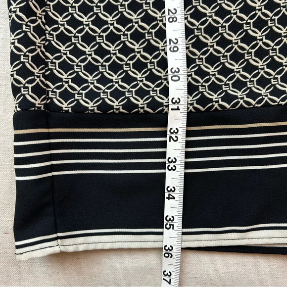 H&M Dress Black & Beige Unlined Geometeric Pattern Long Sleeve, Size 12 - Picture 8 of 8